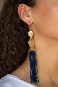 Lotus Gardens - Blue Tassel Earrings - Paparazzi Accessories - All That Sparkles XOXO