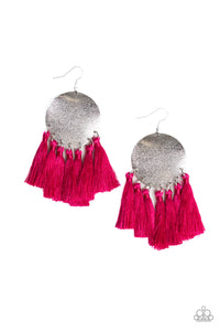 Tassel Tribute - Pink Tassel Earrings - Paparazzi Accessories - All That Sparkles XOXO