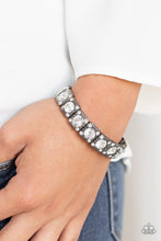 Load image into Gallery viewer, Blinged Out - Black and White Rhinestone Stretchy Bracelet - Paparazzi Accessories