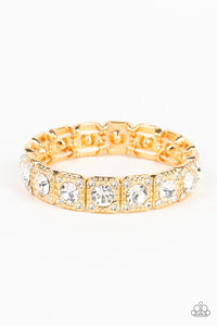 Blinged Out - Gold Bracelet - Paparazzi Accessories - All That Sparkles XOXO