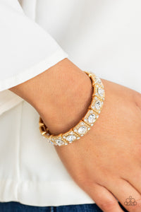 Blinged Out - Gold Bracelet - Paparazzi Accessories - All That Sparkles XOXO
