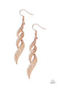 On Fire - Copper Earrings - Paparazzi Accessories 