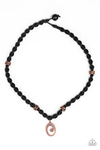 Load image into Gallery viewer, Surfer Spiral - Copper Beads and Spiral Pendant Black Braided Cord Urban Necklace - Paparazzi Accessories - All That Sparkles Xoxo 