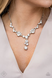 Inner Light - White Rhinestone Necklace - Fashion Fix Exclusive 2/20 - Paparazzi Accessories - All That Sparkles XOXO