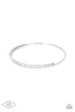 Load image into Gallery viewer, Sleek Sparkle - White Rhinestone Coil Bracelet - Paparazzi Accessories