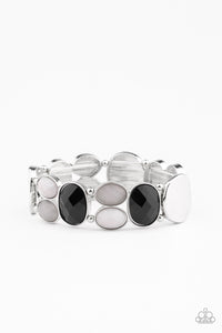 Chroma Charisma - Black, Silver, and Gray Beaded Stretchy Bracelet - Paparazzi Accessories - All That Sparkles XOXO