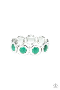 Muster Up The Luster - Green Stretchy Bracelet - Paparazzi Accessories