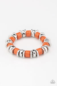 Sonoran Stonehenge - Orange Stone Bead Bracelet - Paparazzi Accessories - All That Sparkles XOXO