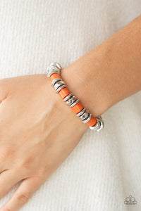 Sonoran Stonehenge - Orange Stone Bead Bracelet - Paparazzi Accessories - All That Sparkles XOXO