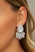 Load image into Gallery viewer, A Breath of Fresh HEIR - Black with White Rhinestone Earrings - Paparazzi Accessories