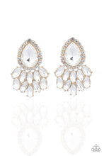 Load image into Gallery viewer, A Breath of Fresh HEIR - Gold and White Rhinestone Earrings - Paparazzi Accessories