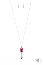Load image into Gallery viewer, Unlock Every Door - Red Cat&#39;s Eye Key Necklace - Paparazzi Accessories