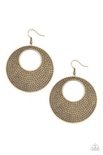 Load image into Gallery viewer, Dotted Delicacy - Brass Hammered Circle Earrings - Paparazzi Accessories - All That Sparkles XOXO