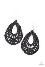 Load image into Gallery viewer, Zesty Zen - Black, Wood, Teardrop Earrings - Paparazzi Accessories - All That Sparkles XOXO