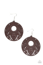 Load image into Gallery viewer, Mandala Mambo - Brown Mandala Wood Earrings - Paparazzi Accessories