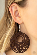 Load image into Gallery viewer, Mandala Mambo - Brown Mandala Wood Earrings - Paparazzi Accessories