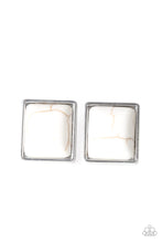 Load image into Gallery viewer, Eco Elegance - White Crackle Stone Stud Earrings - Paparazzi Accessories - All That Sparkles XOXO