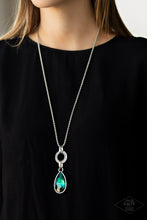 Load image into Gallery viewer, Lookin Like A Million - Green Teardrop Gem Necklace - Paparazzi Accessories