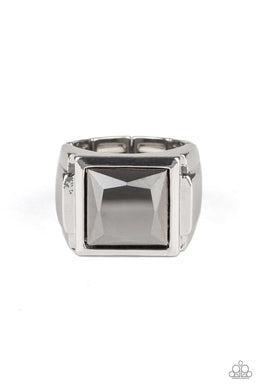 All About the Benjamins - Silver Hematite Urban Men's Ring - Paparazzi Accessories