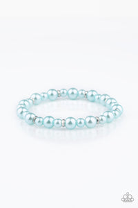 Powder and Pearls - Blue Pearl Stretchy Bracelet - Paparazzi Accessories - All That Sparkles XOXO
