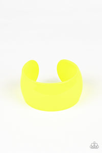 Fluent in Flamboyance - Yellow Acrylic Cuff Bracelet - Paparazzi Accessories - All That Sparkles Xoxo 
