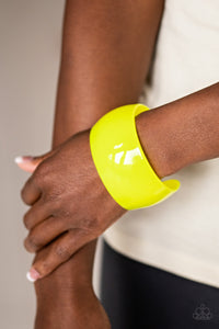 Fluent in Flamboyance - Yellow Acrylic Cuff Bracelet - Paparazzi Accessories - All That Sparkles Xoxo 
