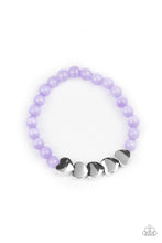 Load image into Gallery viewer, Heart-Melting Glow - Purple Cat&#39;s Eye Heart Stretchy Bracelet - Paparazzi Accessories