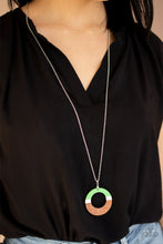 Load image into Gallery viewer, Sail Into The Sunset - Green, White, and Brown Wood Necklace - Paparazzi Accessories