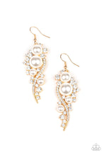 Load image into Gallery viewer, High-End Elegance - Gold Earrings with Pearls and Rhinestones - Paparazzi Accessories