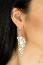 Load image into Gallery viewer, High-End Elegance - Gold Earrings with Pearls and Rhinestones - Paparazzi Accessories