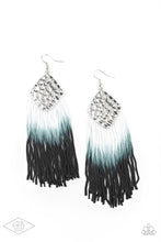 Load image into Gallery viewer, Dip In - Black and White Ombre Fringe Earrings - Paparazzi Accessories