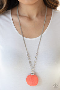 A Top-SHELLer - Orange / Coral Shell-Like Pendant Necklace - Paparazzi Accessories