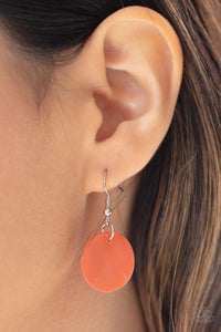 A Top-SHELLer - Orange / Coral Shell-Like Pendant Necklace - Paparazzi Accessories