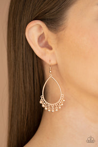Country Charm - Rose Gold Teardrop Earrings - Paparazzi Accessories - All That Sparkles Xoxo 
