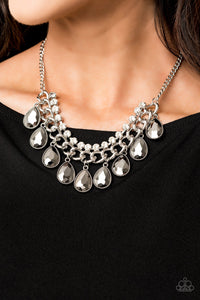 All Toget-HEIR Now - Silver Teardrop Necklace - Paparazzi Accessories
