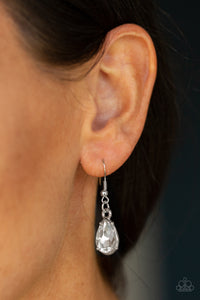 Debutante Drama - White Rhinestone Necklace - Paparazzi Accessories