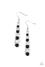 Load image into Gallery viewer, Drawn Out Drama - Black and White Rhinestone Earrings - Paparazzi Accessories