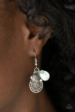 Load image into Gallery viewer, Ocean Oracle - Green Bead and Silver Sea Shell Earrings - Paparazzi Accessories - All That Sparkles Xoxo 