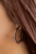 Load image into Gallery viewer, Rumba Rendezvous - Copper Tribal Pattern Hoop Earrings - Paparazzi Accessories