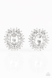 Serious Star Power - White Earrings - Paparazzi Accessories - All That Sparkles XOXO