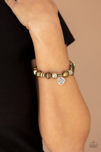 Aesthetic Appeal - Multi Brass and Silver Beads Stretchy Bracelet - Paparazzi Accessories
