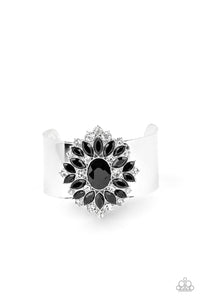 The Fashionmonger - Black Rhinestone Cuff Bracelet - Paparazzi Accessories