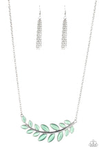 Load image into Gallery viewer, Frosted Foliage - Green Cat Eye Leaf Necklace - Paparazzi Accessories