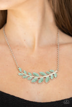 Load image into Gallery viewer, Frosted Foliage - Green Cat Eye Leaf Necklace - Paparazzi Accessories