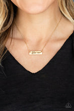 Load image into Gallery viewer, The GLAM-ma - Gold &quot;Glam Ma&quot; Bar Necklace with White Rhinestone - Paparazzi Accessories - All That Sparkles Xoxo 