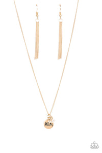 Mom Mode - Gold Necklace with "Mom" Pendant - Paparazzi Accessories - All That Sparkles Xoxo 