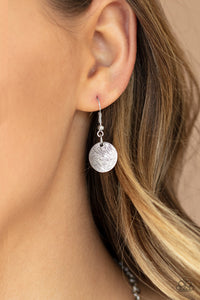 Trailblazing Trinket - Silver Hammered Disc Necklace - Paparazzi Accessories