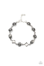 Load image into Gallery viewer, Eden Etiquette - White Cat Eye and Flower Clasp Bracelet - Paparazzi Accessories