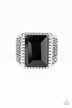 Load image into Gallery viewer, Winning Attitude - Black Gem and Filigree Men&#39;s Ring - Paparazzi Accessories