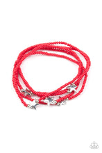 Load image into Gallery viewer, Pretty Patriotic - Red Seed Bead and Star Stretchy Bracelets - Paparazzi Accessories